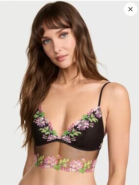 Victoria's Secret DREAM ANGELS Wisteria Embroidery Triangle Bra Top